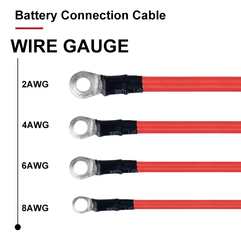 Cabo de conexão da bateria m6 m8 m10 terminal kit fio de cobre com lug 1ft 2ft 3ft 4ft 5ft ir para iniciantes fios inversor solar do carro