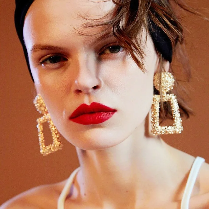 

European and American long geometric temperament exaggerated C-shaped multi-layer boho ladies female earrings