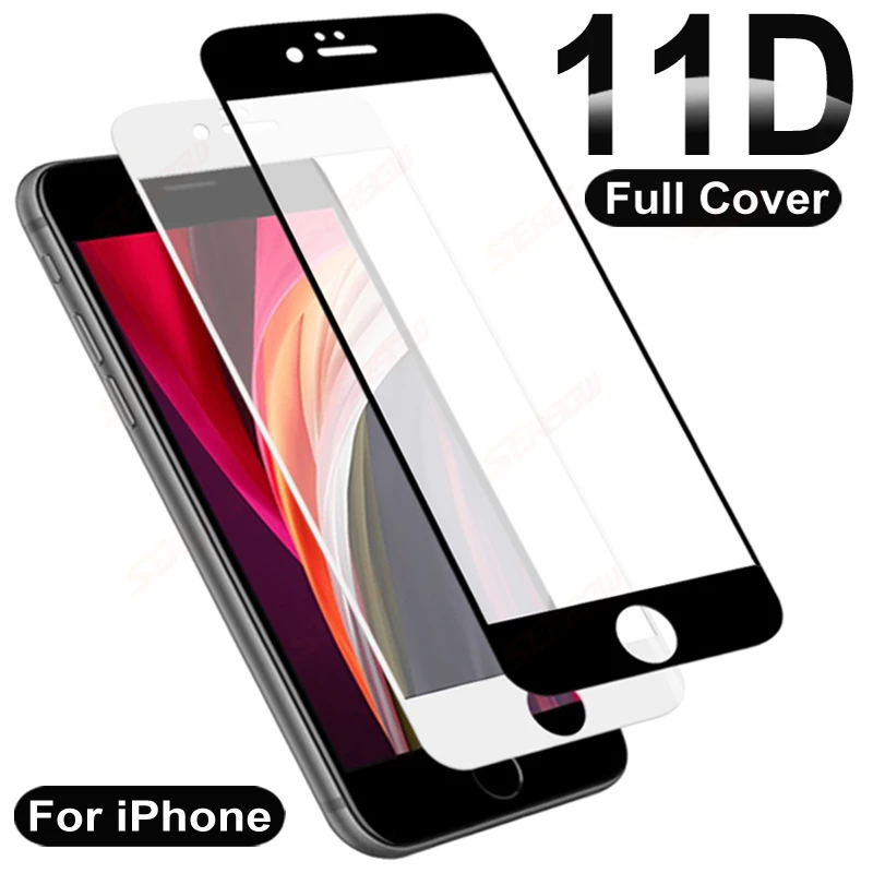 11D Full Protection Glass For Apple iPhone 7 8 6S Plus SE 2020 Tempered Screen Protector iPhone 12 mini 11 Pro XS Max X XR Glass cell phone screen protector