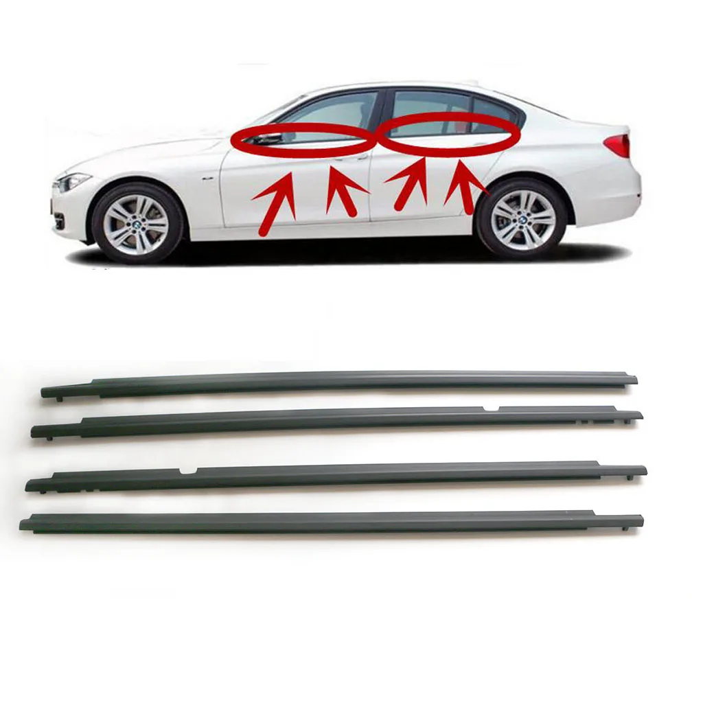 

For Toyota Corolla 2009 2010 2011 2012 Door Outside Window Weatherstrip Belt Seal Belt Weather Strip 7574002190 7572012780 4PCS