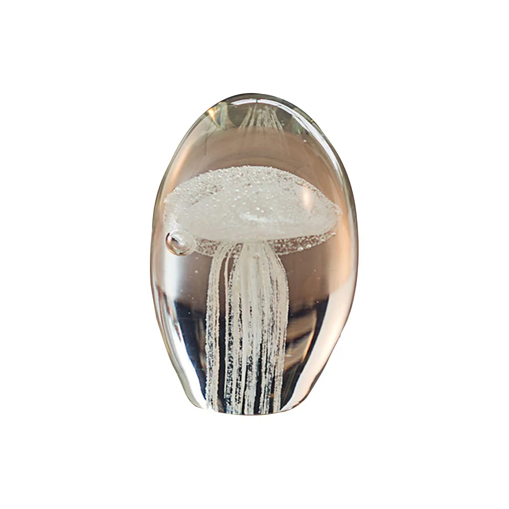 

Stable Bottom Home Decor Colored Handmade Paperweight Aquarium Simulation Glass Jellyfish Figurines Miniatures Crystal FengShui