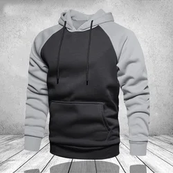 Sudadera con capucha de manga larga para hombre, suéter de gran tamaño con bolsillo, blusa, abrigo grueso y cálido, talla 4XL, para invierno
