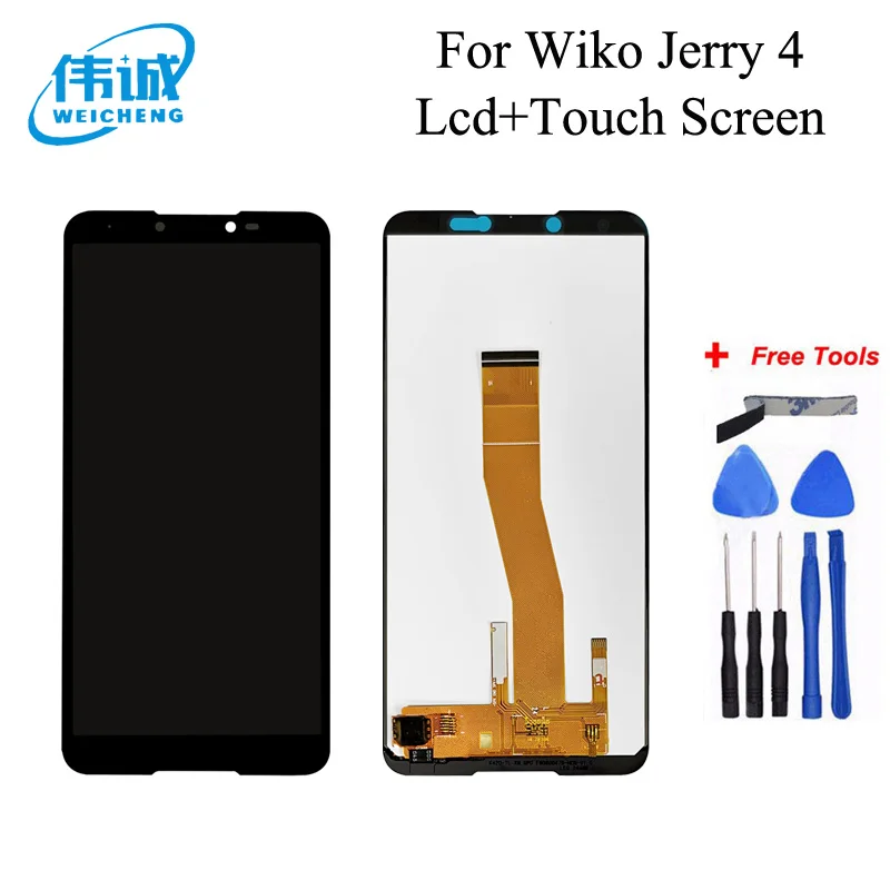 

Black For 5.99" Wiko Jerry 4 LCD Display and Touch Screen Assembly complete LCD Screen For Wiko Jerry4 Touch Panel+ LCD + Tools