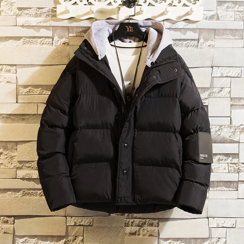 

2020 High Quality Men Down Jacket Brand Clothing Casual Warm Hooded Collar Bomber Coats Winter Jackets PARKAS Men's Windbreakers
