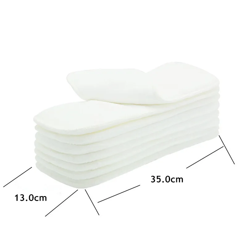 10pcs Reusable Daiper inserts Washable Boosters Liners For Real Pocket Cloth Nappy Diaper Cover Wrap Insert 2layers