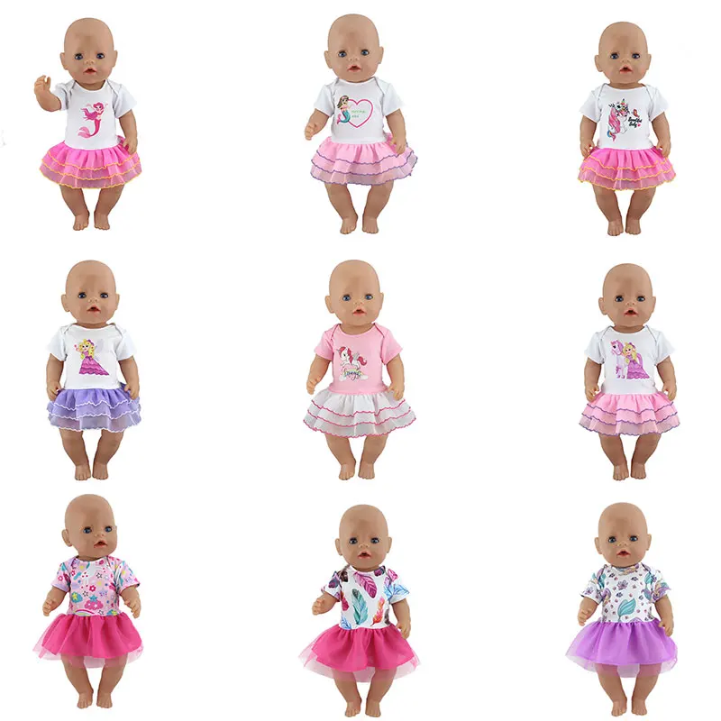 Новое красивое модное платье для 17 дюймов Reborn Baby Doll 43 см для ухода за ребенком для мам Одежда