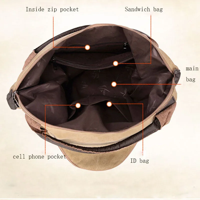 Retro Canvas Women Handbag Large Capacity Solid Shoulder Messenger Women's Bags Literary Simple Wild Casual Portable Bag