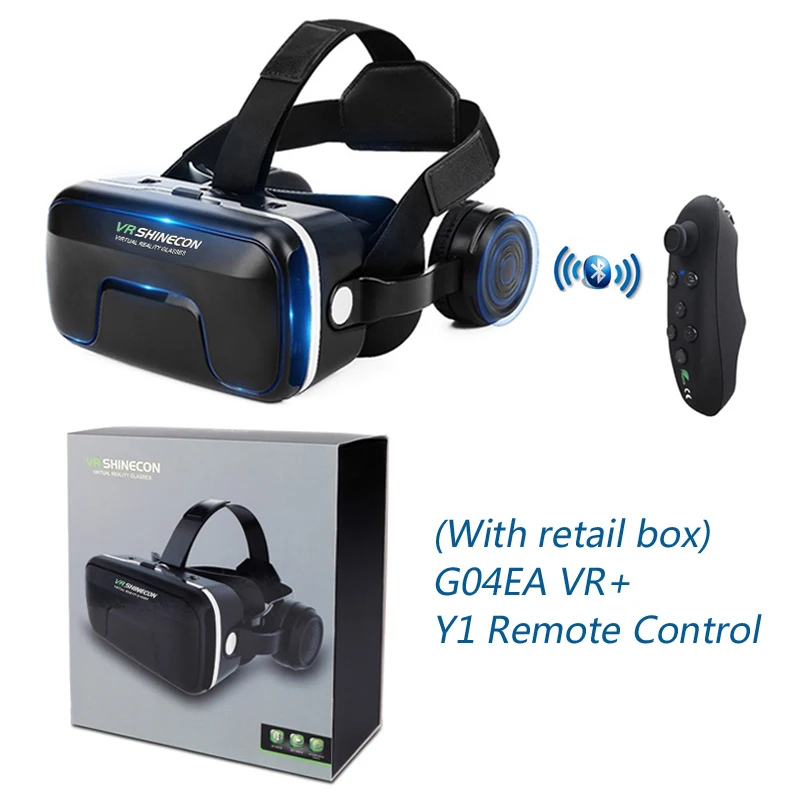 VR with Y1 Shinecon Модернизированный Z4 VR Большой Просмотр захватывающий опыт Vr box 3D очки виртуальной реальности со стереонаушниками с gampad - Цвет: VR with Y1