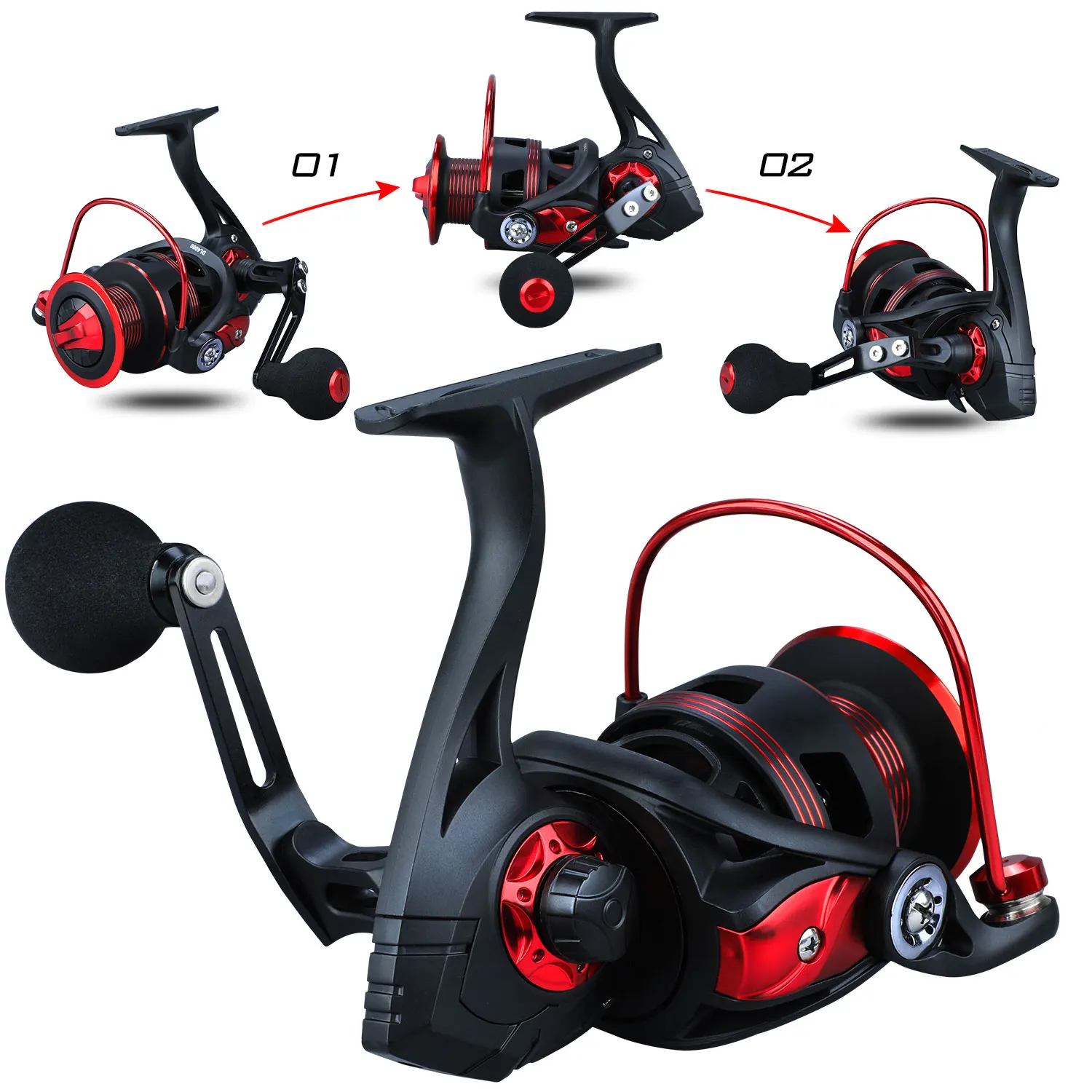 Sougayilang 12+1BB Fishing Reel 5.2:1 High speed Gearing Spinning Fishing Reels for Saltwater Freshwater Fishing Tackle Pesca