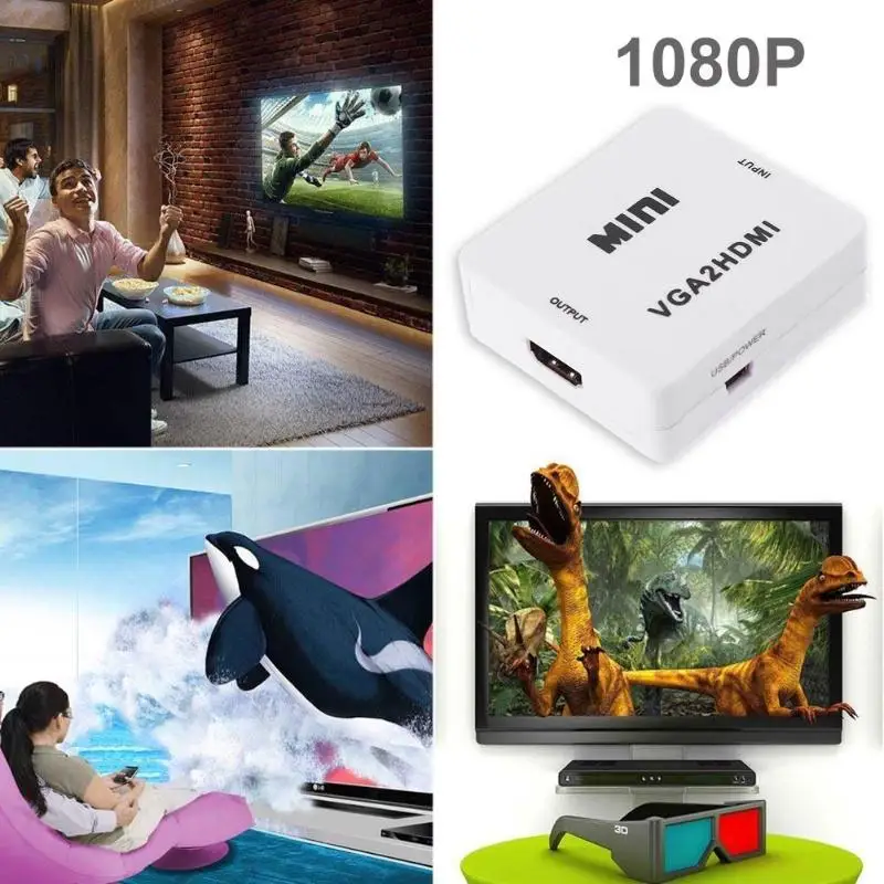 HD 1080P VGA Аудио к HDMI VGA преобразователь видеосигнала HDMI адаптер сплиттер
