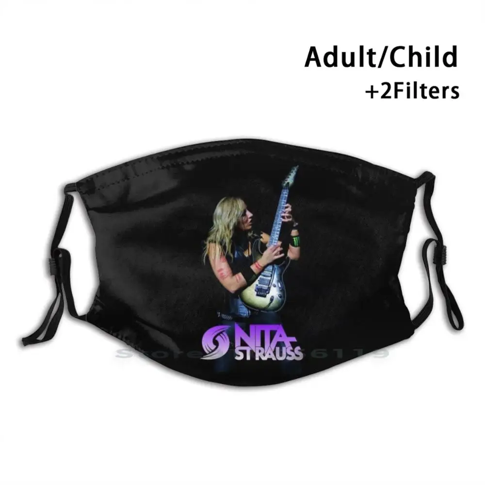 

Nita Strauss Reusable Mouth Face Mask With Filters Kids Nita Strauss Alice Cooper Band Music Live Guitar