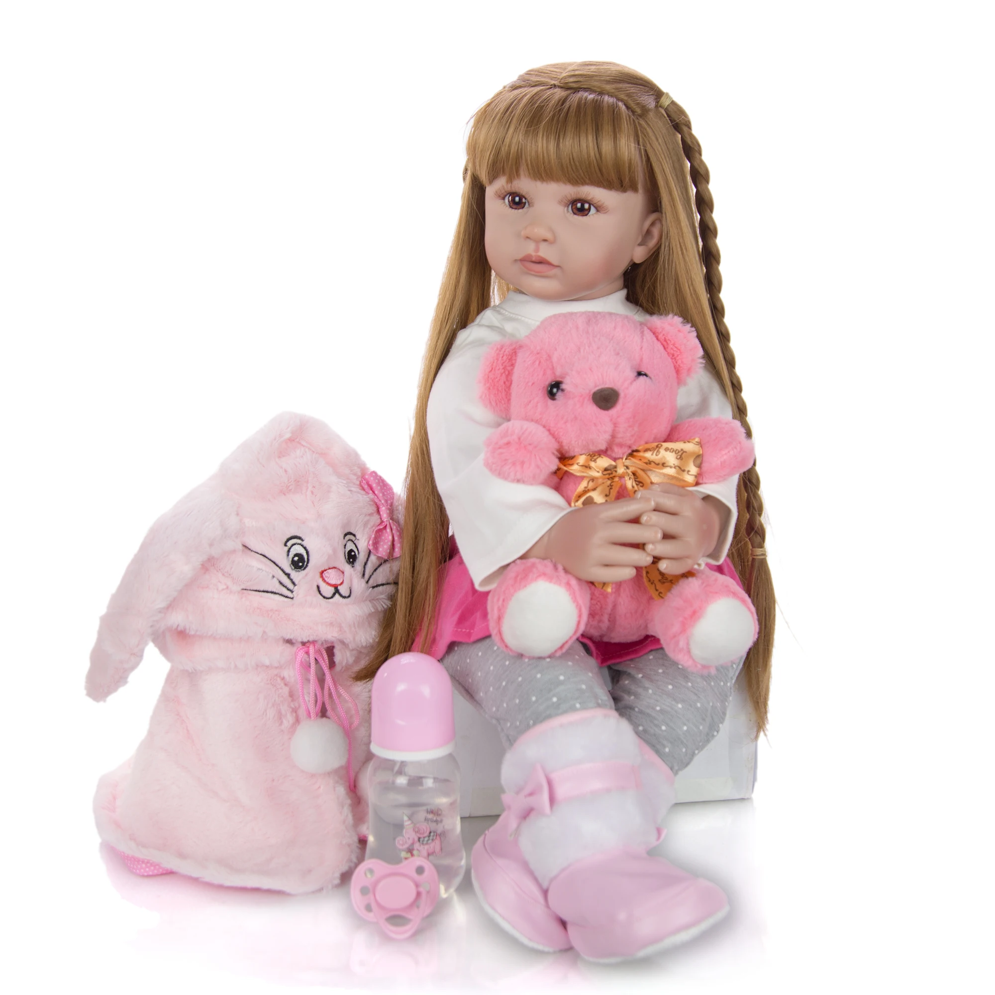 Модная настоящая мягкая силиконовая кукла для новорожденной девочки 60 см, реалистичные куклы для новорожденного малыша, развивающие подарки, Прямая поставка