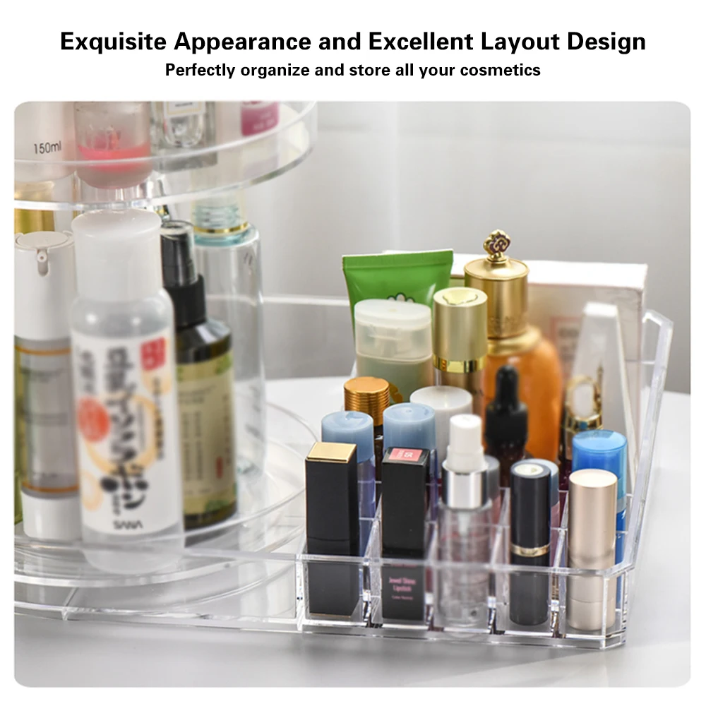 

make up Desktop Cosmetic Storage Box L-Shaped Display Holder Rack makeup Acrylic Multi-layer Makeup Organizer Large Capacity