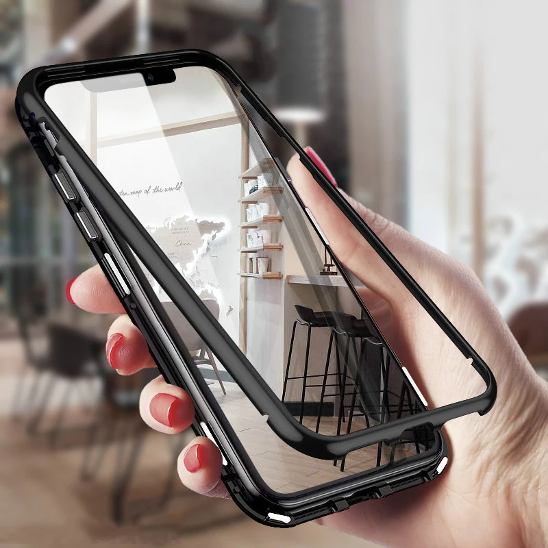 360 чехол Роскошный Auminum Магнитный для huawei P30 Pro 9H HD закаленное стекло задняя крышка