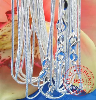 

Fashion 2MM/3MM Original 100% 925 Silver Snake Chain Necklaces for Woman Men 16-24 inch Statement Necklaces Wedding Jewelry