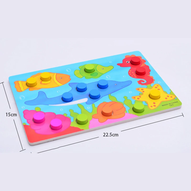 Деревянная головоломка для детей игрушки DIY 3D мультфильм головоломка матча доска детские цветные познавательные детские развивающие игры Монтессори игрушки подарок