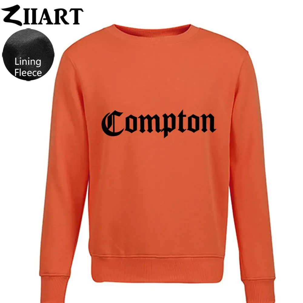 Orange Compton Готический шрифт девушки женщина флис Толстовка Пара Одежда ZIIART - Цвет: Orange