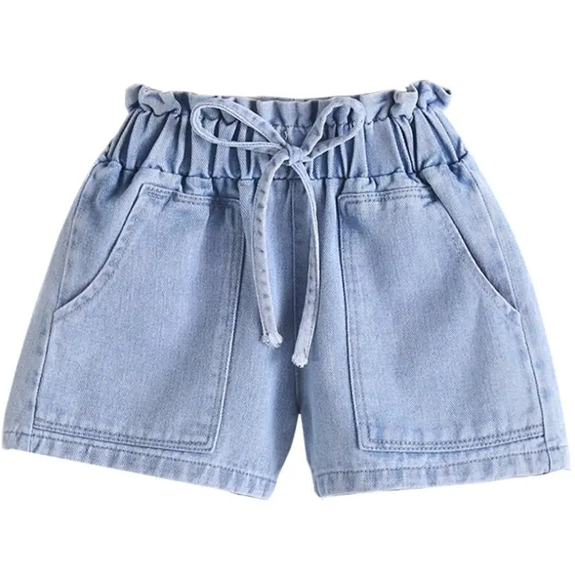 New fashion kid girl jeans short pants cartoon girls shorts summer kids children denim jeans shorts trousers 3-13Y