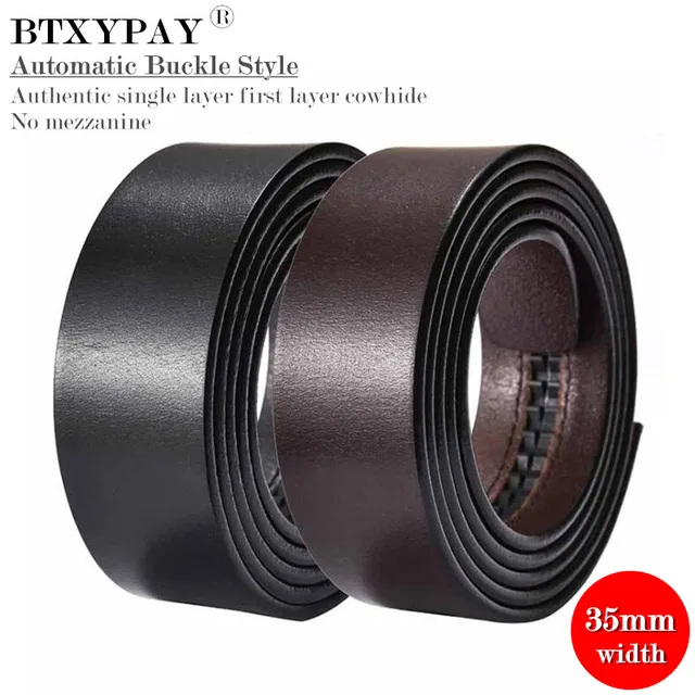 $US $83.83 10pcs Authentic 3.5cm Width Men Genuine Leather BeltsFirst Layer Cowhide Automatic Buckle Waistbandwithout Belt Buckle 125cm