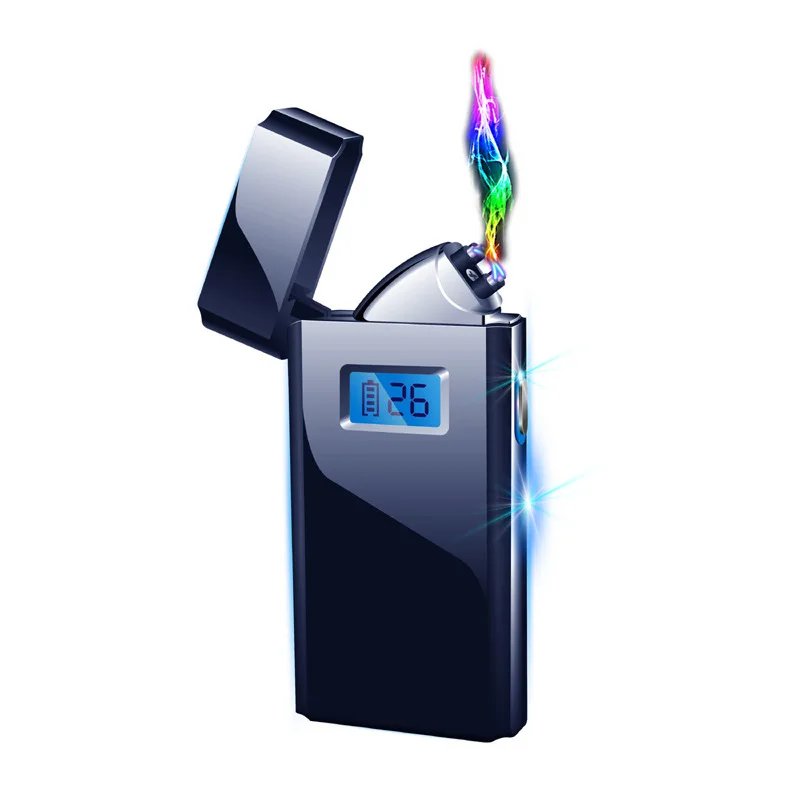 Cigarette Lighter LED Liquid Crystal Screen Shows The Number of Cigarette Lighting Times Electronic Charging Lighter Creative