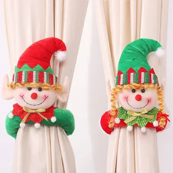 

Christmas Curtain Holdback Curtain Buckle Creative Cartoon Couple Elf Curtains Curtain Buckle Windows Layout Props Decorations a