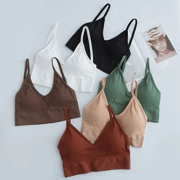 

Women Tube Top Push Up Bra Cropped Top Sexy Lingerie Fitness Bra Camis Cotton Bralette Brassiere Wireless Sport Top Underwear