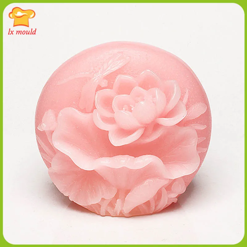 New lotus candle silicone mold wedding birthday plaster resin cake home decoration hand tools | Дом и сад