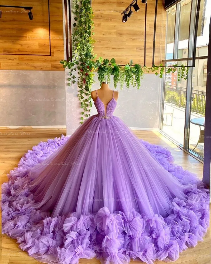 Puffy Light Purple Quinceanera Dresses 