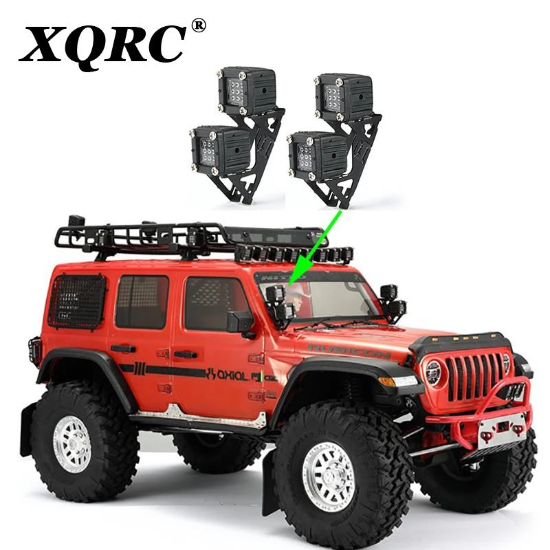 AXspeed 4 Stück Metal RC Runde LED-Leuchte mit Abdeckung für 1//10 TRX-4 Axial SCX10 Tamiya CC01 D90 TF2 Auto