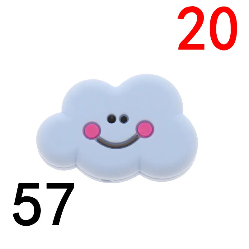 cloud57 Atob20 шт мышь Силиконовые бусы для прорезывания зубов грызунов жевательные Детские Прорезыватели соски зажимы цепи бусины жемчуг силиконовый Прорезыватель I L мама - Цвет: cloud57