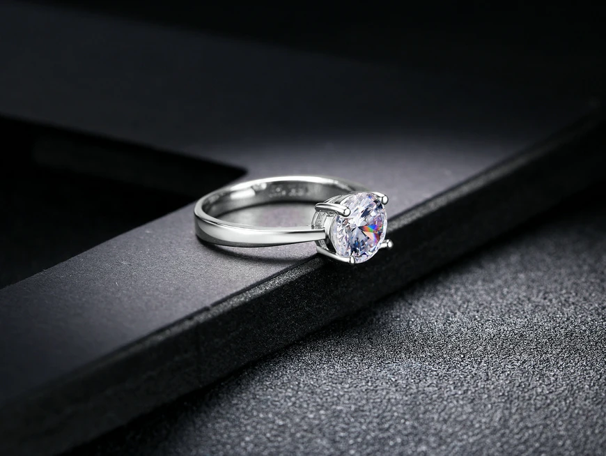 Высокое качество супер 3.5ct обручальные Серебряные Кольца цвет 10 мм сверкающий прозрачный кубический цирконий Кристалл Женское Обручальное кольцо