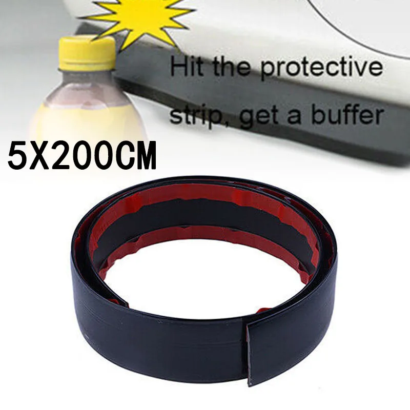 

2m*5cm Universal Bumper Protector Strip Rubber Stickers Car Front Lip Trim car styling Protector accessories