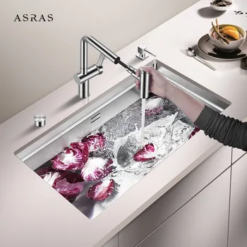 Best Asras 8043G SUS304 Handmade Kitchen Sink Free Shipping