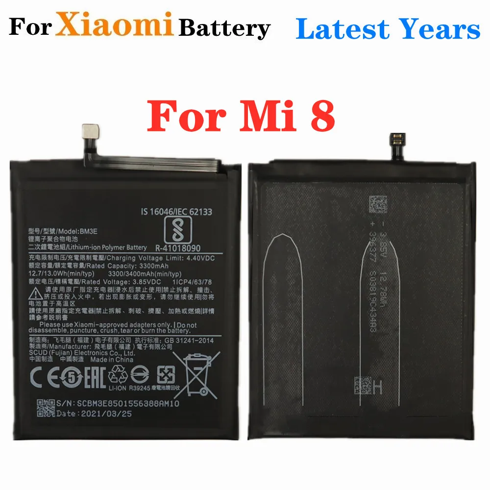 Аккумуляторная батарея BM3E для Xiaomi Mi 8 mi8 Redmi 3400 мАч Высококачественная телефона |