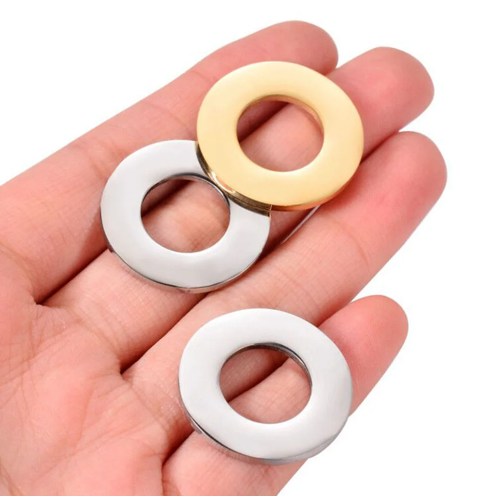 

5 Pcs Stainless Steel Hollow Circle Charm Pendant Mirror Polished Round Blank Tags For Diy Braid Bracelet Necklaces 25mm
