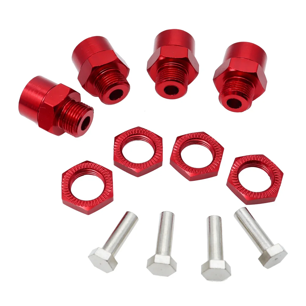 

4PCS Alloy 12mm To 17mm Wheel Hex Hub Conversion Adapter Thickening 15MM for Universal 1/10 RC Car SCX10 TRX4 D90 D110 Parts