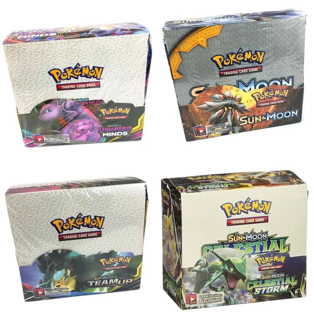 324 шт. Pokemones TCG: солнце и луна неповрежденные Бонды Ultra Prism Unified Minds Booster Box карточная