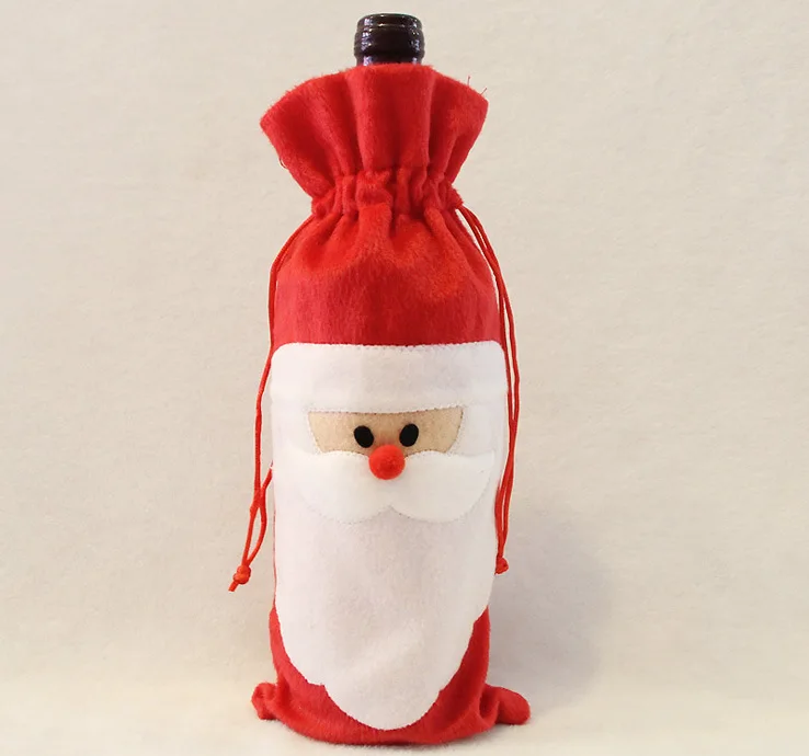 1 шт. Рождественская крышка для бутылки с красным вином сумка Санта Клаус Декор для обеденного стола ткань украшения для домашнего праздника Рождественский Декор поставки Navidad Bauble