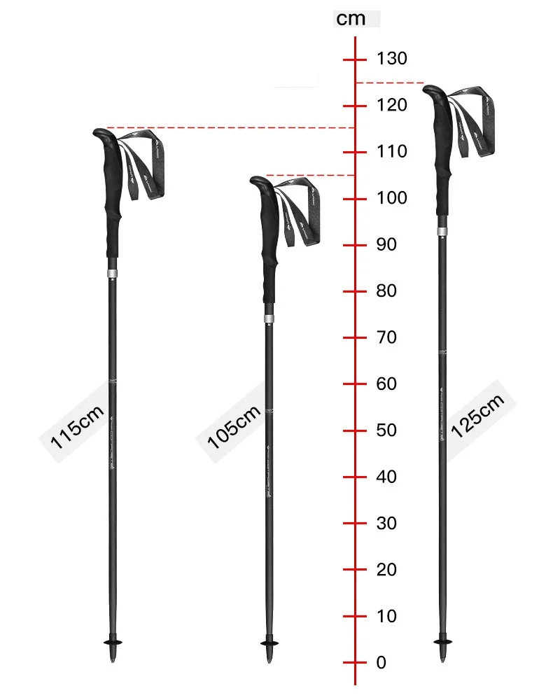 Pioneer 1 шт. складная трость 99% углеродное волокно Сверхлегкий треккинг полюс из углеродистой стали тропы для бега