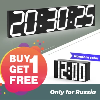 

LED Digital Wall Clock Wake Up Light Large Wall Clock Electronic Stopwatch Timer Weather Station New Year Decoration Watch Mural