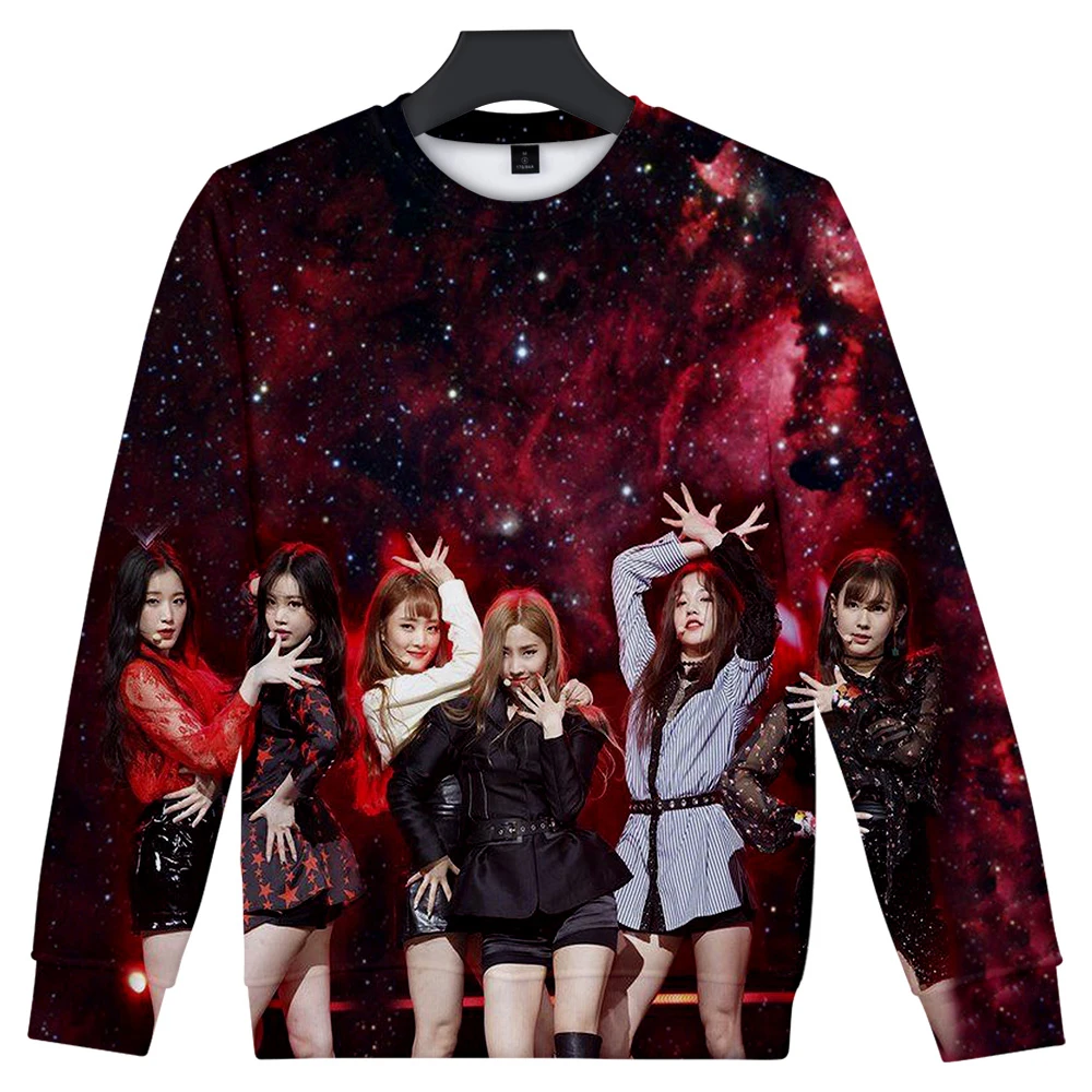 G) I-DLE свитер с круглым воротником в южнокорейском стиле повседневный джемпер унисекс с длинными рукавами для пары, для родителей и детей, для ролевых игр