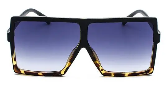 Большие квадратные женские солнцезащитные очки, яркие цвета, линзы, классические ретро очки для путешествий, UV400 - Цвет линз: black leopard