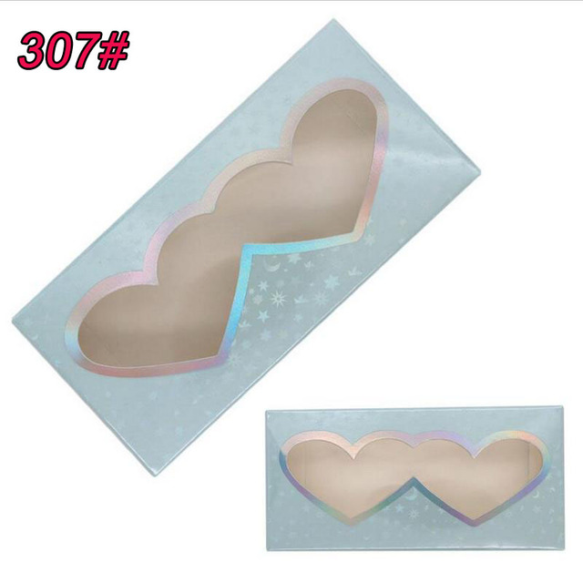50/100pcs False Eyelash Paper Packaging Box Eyelash Box Packaging Custom Logo Bionic 25mm Mink Hair Heart Shape Box