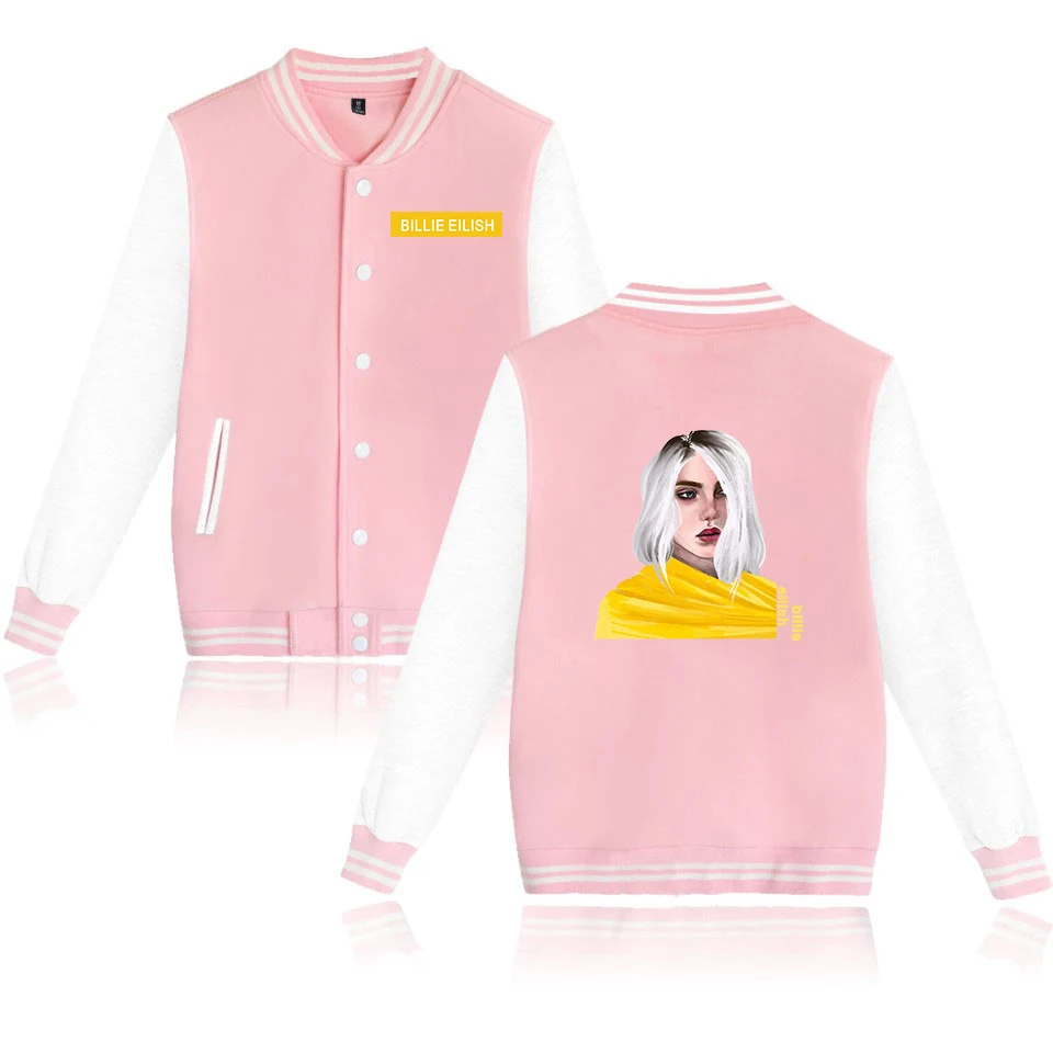 Billie Eilish, бейсбольная куртка, женская, мужская, модная, повседневная, Харадзюку, хип-хоп, уличная, с принтом, бейсбольная куртка, синяя+ серая, куртки, топы