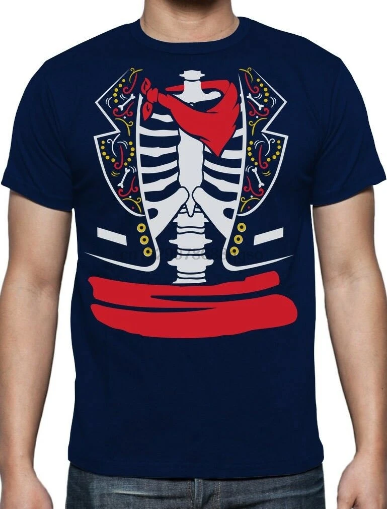 Day of The Dead Halloween Mexican Skeleton Rib Cage Costume T-Shirt Gift IdeaCartoon t shirt men Unisex New Fashion tshirt | Мужская