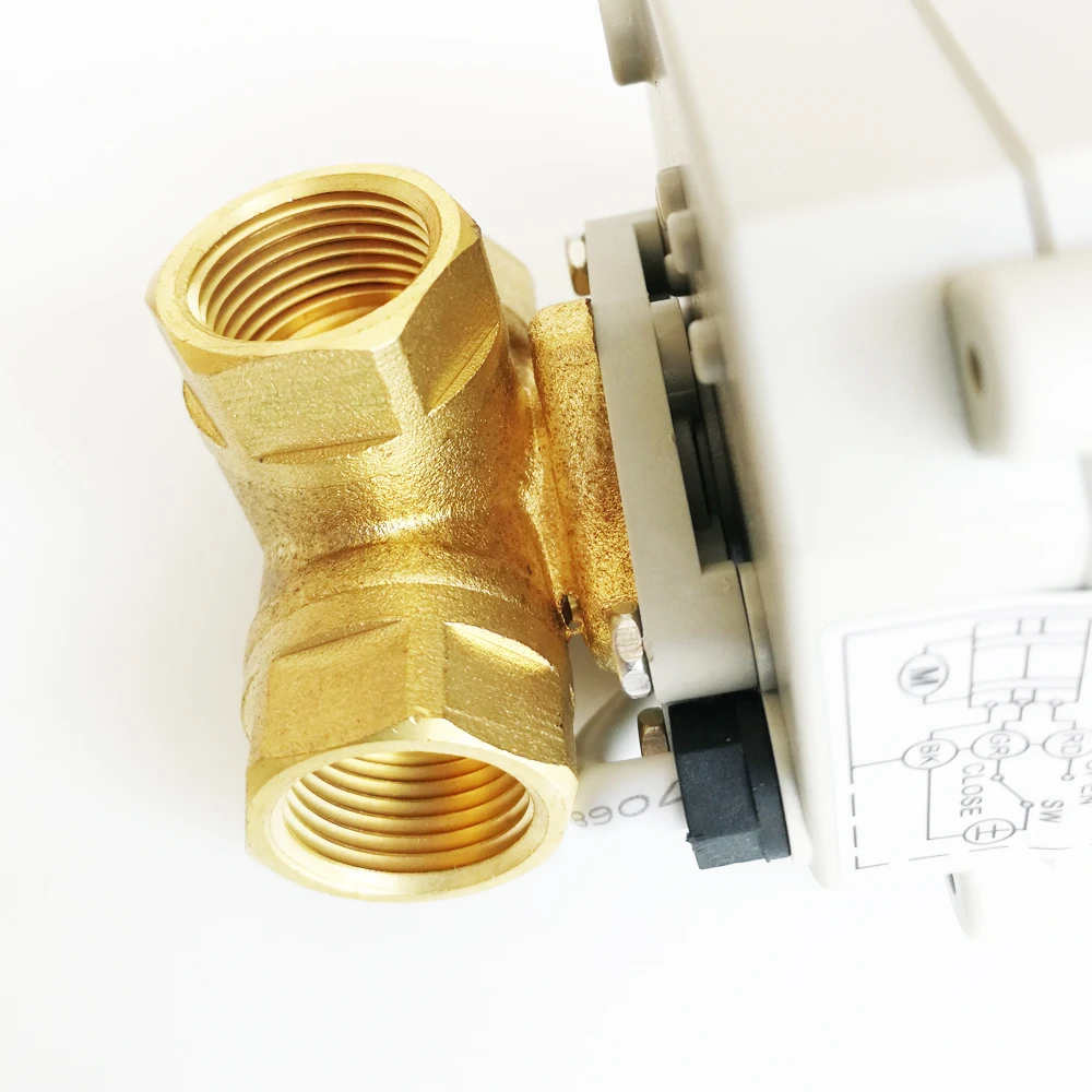 TF25 BH3 A латунь 1 ''DN25 3 Way T/L тип горизонтальный привод шаровой клапан DC12V DC24V 2/5/7
