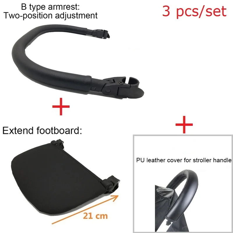 Baby Stroller Accessories Leather Armrest and Extend Leg Rest and Handle Protective Cover for Babyzen Yoyo2 Yoya YOYO 2 Stroller baby stroller accessories deals	 Baby Strollers