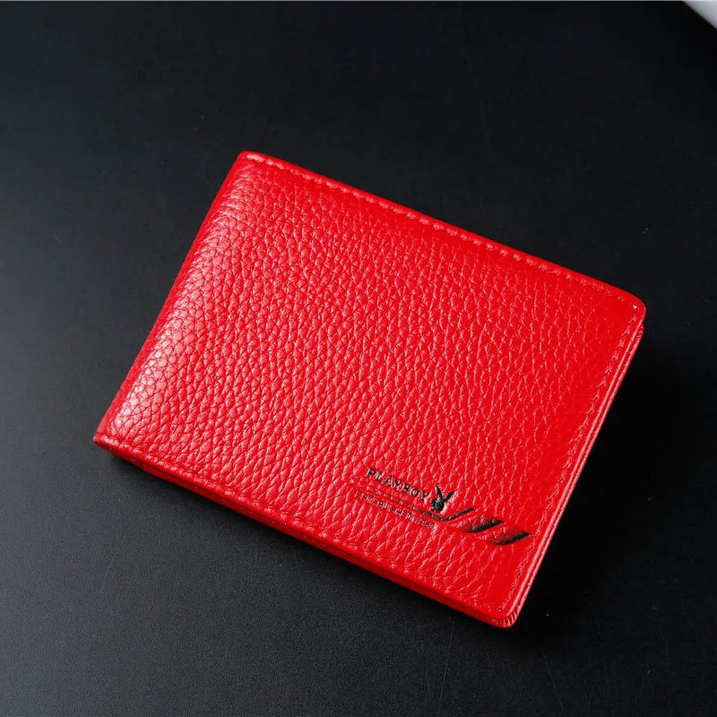

PLAYBOY Men And Women Wallet Genuine Product Cowhide Embossed Leather Fashion Document Bag Card Holder Bank Card Package