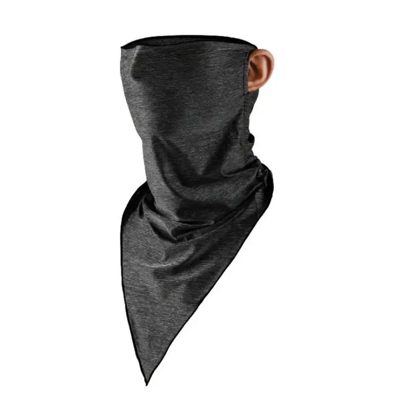 Motorcycle Protective Cycling Face Mask Half Face Breathable Headband Triangle Sport Scarf Windproof Anti-UV Neck Hood - Color: dark grey