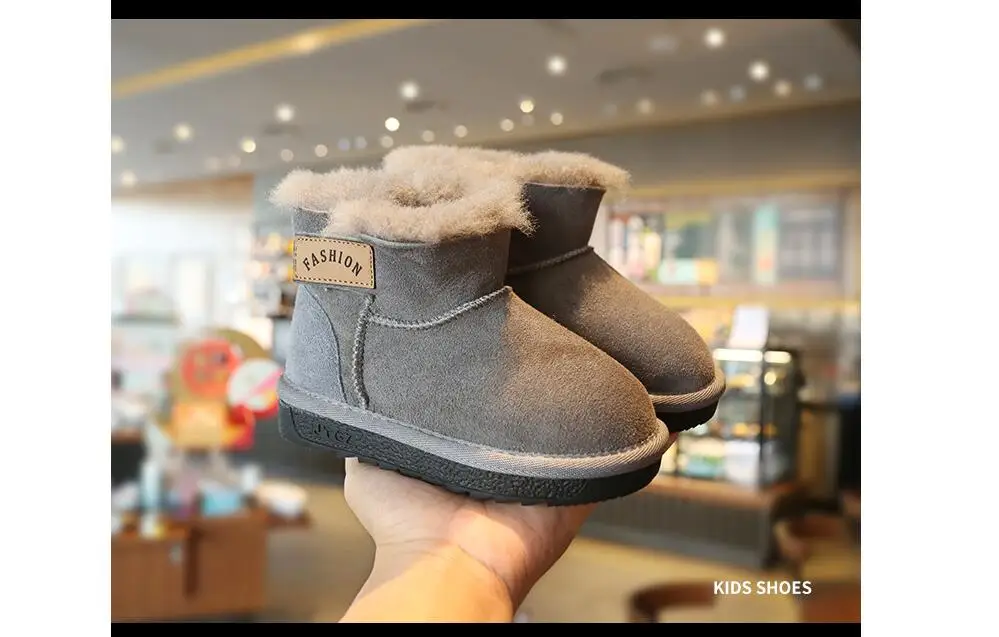 Размер 21-37, зимние детские ботинки на натуральном меху мягкие теплые ботинки для маленьких девочек ботильоны для мальчиков ботинки для девочек из натуральной кожи